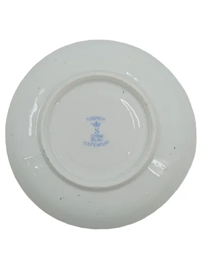 Tuppack Unterteller China Blau Tiefenfurt Porzellan Vintage 14cm