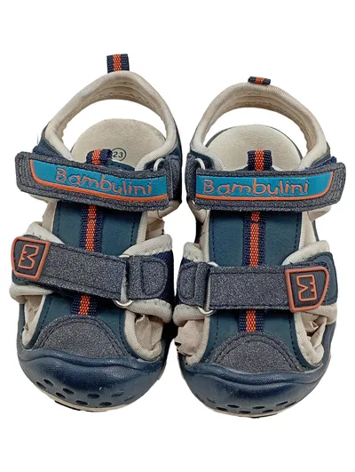 Bambulini Sandalen Kinder Jungen Größe 23 Blau Sportlich Klettverschluss