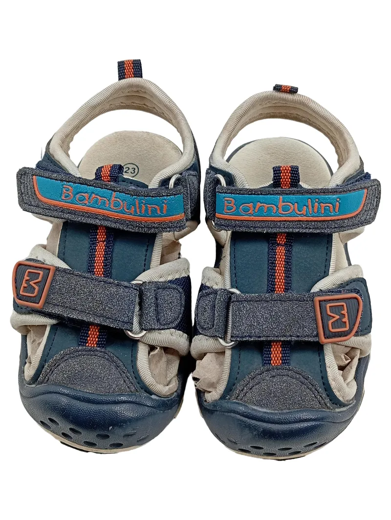 Bambulini Sandalen Kinder Jungen Größe 23 Blau Sportlich Klettverschluss 2