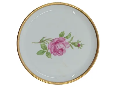 FÜRSTENBERG Unterteller Porzellan Rose Goldrand weiß klassisch 10cm