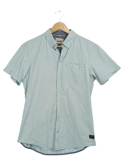 Blend Herren Freizeithemd Kurzarm Gr. M Türkis Casual Button-Down