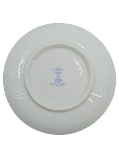 Tuppack Unterteller China Blau Tiefenfurt Porzellan Vintage Blumenmuster 14cm