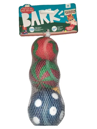 Bark Bauble Balls Hunde Tennisbälle 3er Set Weihnachten Hundespielzeug M