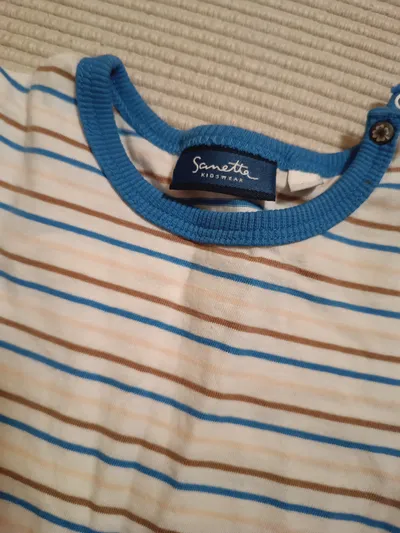 Sanetta Mädchen Kleid Gr. 86 Gestreift Blau Weiß Baumwolle Freizeitkleid