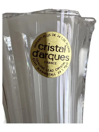 Cristal d'Arques Paris Glas Vase Kristallglas 17 cm Transparent Klassisch