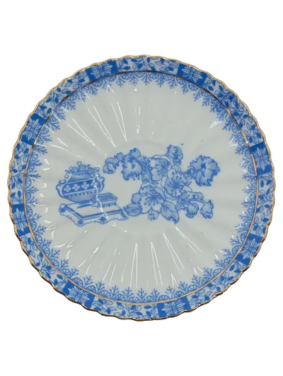 Tuppack Unterteller China Blau Tiefenfurt Porzellan Blumenmuster Vintage