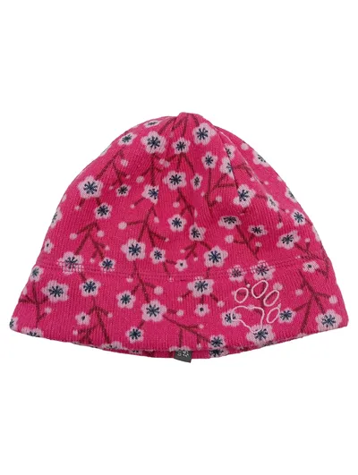 Jack Wolfskin Kinder Mütze Mädchen Pink Blumenmuster Beanie Outdoor