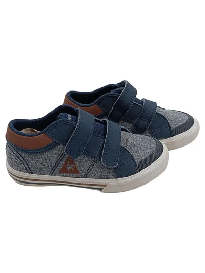 Le Coq Sportif Kinder Sneaker Klettverschluss Gr. 24 Blau Grau
