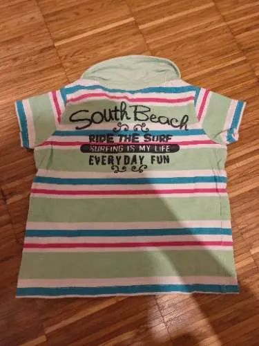 E-BOUND Kinder Poloshirt gestreift Gr. 98 grün kurzarm Jungen