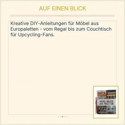 Möbel bauen aus Paletten Aurélie Drouet Weltbild DIY Hobbybuch Upcycling