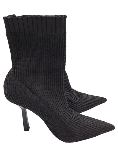 ZARA Trafaluc Damen Stiefelette Sock Boots Schwarz Gr. 38 High Heel