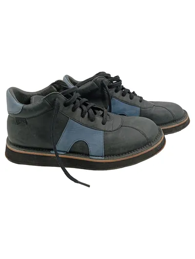 Camper Runner Herren Schnürschuhe Leder Schwarz Blau Retro Gr. 42