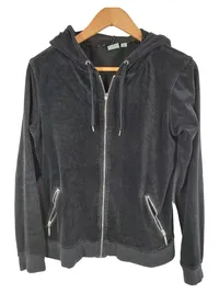 Alive Sweatjacke Kapuzenjacke Velours Gr. 176 Schwarz Reißverschluss 2