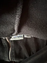 Alive Sweatjacke Kapuzenjacke Velours Gr. 176 Schwarz Reißverschluss 3