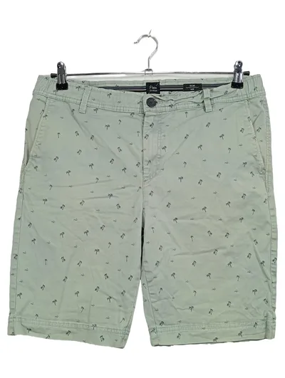C&A Flex On The Go Herren Chino Shorts Palmenmuster Grün W36 Slim