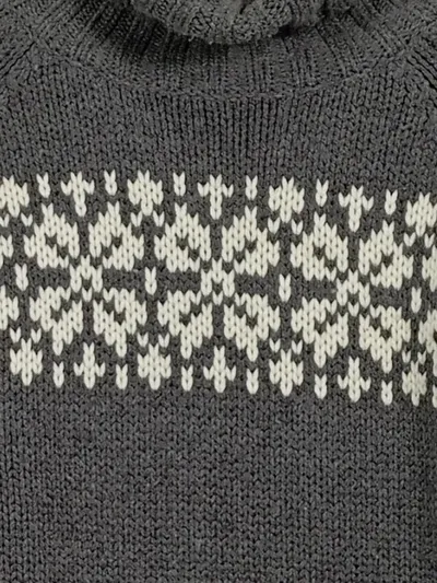 E.B. Company Damen Pullover Gr. M Grau Norwegermuster Rollkragen Strick
