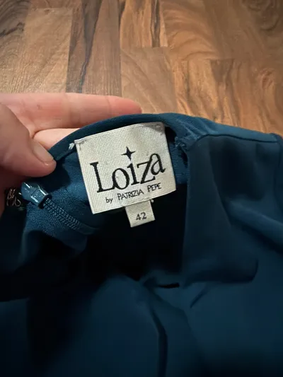 Patrizia Pepe Loiza Damen Cocktailkleid Wickelkleid Petrol Gr. 42 XL