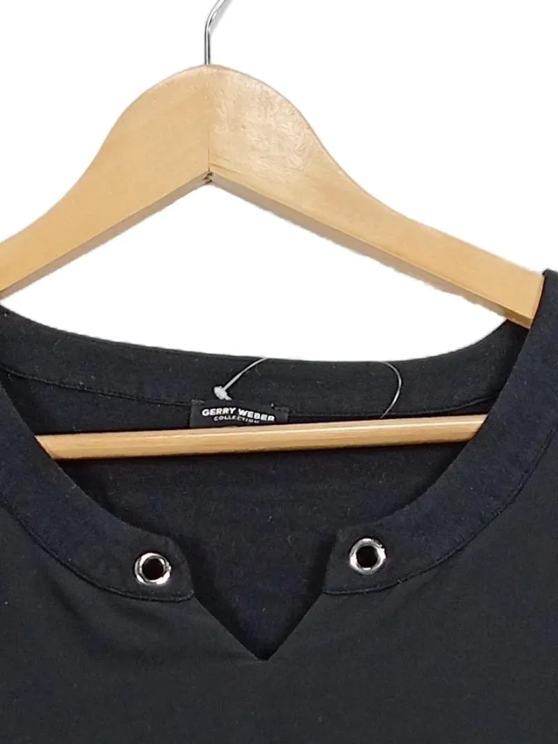 Gerry Weber Collection Damen T-Shirt Gr. 40 Schwarz Ösen Casual 3