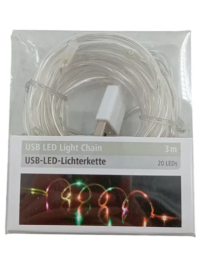 Hama USB LED Lichterkette 3m 20 LEDs Mehrfarbig Transparent Deko
