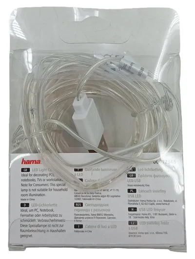 Hama USB LED Lichterkette 3m 20 LEDs Mehrfarbig Transparent Deko