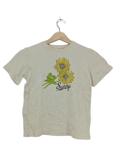 Bonpoint Kinder T-Shirt Sonnenblumen Print Gr. 128/134 Beige Mädchen