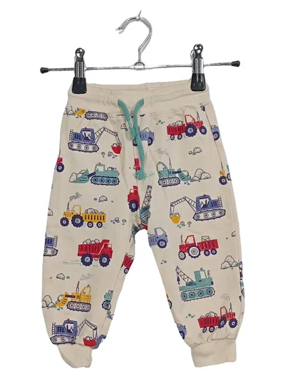 ALANA Kinder Jogginghose Baustellenmotiv Gr. 74 Beige 100% Baumwolle