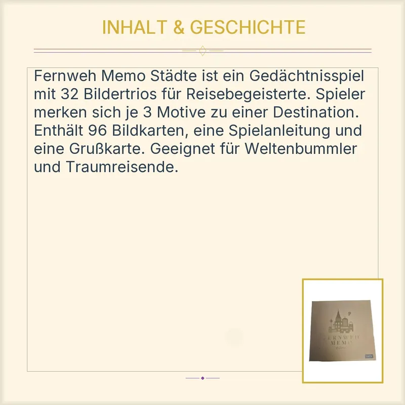 Fernweh Memo Städte DuMont Gedächtnisspiel 96 Bildkarten 32 Trios Reise 4