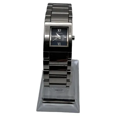 Fossil Damenuhr ES-1244 Rechteckig Edelstahl Silber Elegant