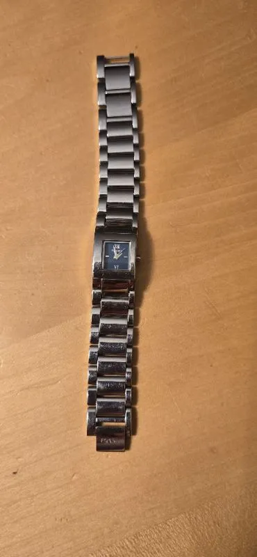 Fossil Damenuhr ES-1244 Rechteckig Edelstahl Silber Elegant