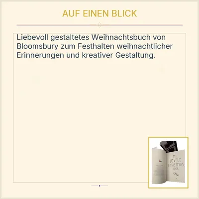 Bloomsbury My Lovely Christmas Book Weihnachtsbuch 2016 Hardcover Erinnerungen