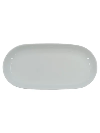 CreaTable Servierplatte Porzellan Weiß Oval 25x12cm Minimalistisch