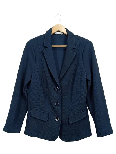 FRANK WALDER Damen Blazer Gr. 38 Petrol Business Strukturmuster
