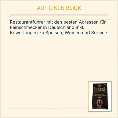 Der Metternich 93 Restaurantführer Deutschland Feinschmecker Falken