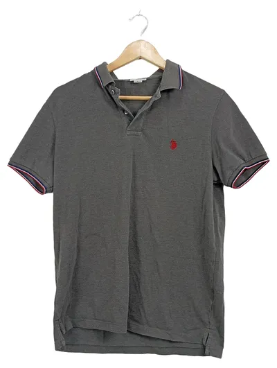 U.S. Polo Assn. Herren Poloshirt Gr. L Grau Kurzarm Casual