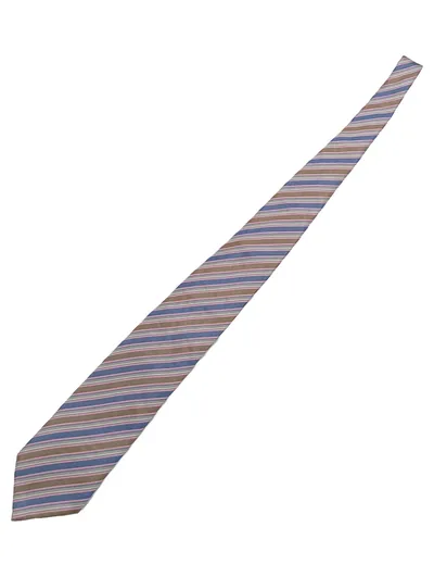 Andrew's Ties Herren Krawatte Seide gestreift Blau Rosa Braun Milano