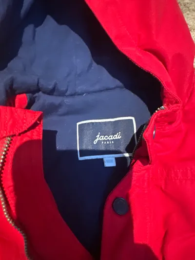 Jacadi Paris Winterjacke Kinder Gr. 92/98 Rot Kapuze Outdoor