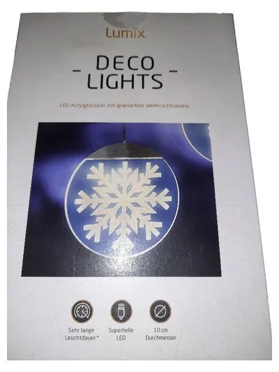 Lumix Deco Lights LED Acrylglastaler Schneeflocke Weihnachten 10cm