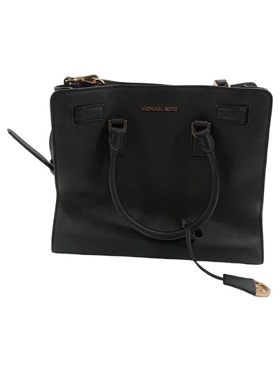 Michael Kors Henkeltasche Schwarz Leder Satchel Damen Business Tasche