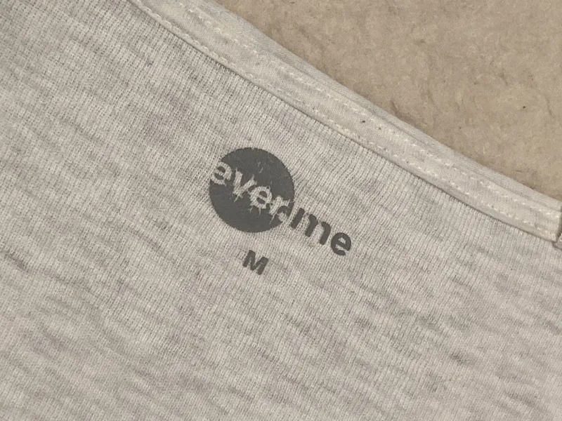 ever.me Damen Langarmshirt V-Ausschnitt Gr. M Beige Meliert Basic 2