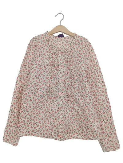 Sergent Major Bluse Mädchen Gr. 158 Blumenmuster Rüschen Langarm Beige