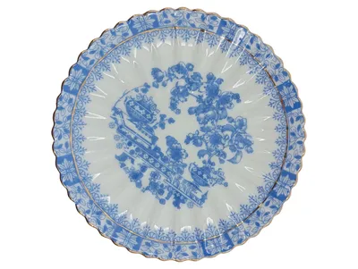 Tuppack Unterteller China Blau Tiefenfurt Porzellan Vintage 13cm
