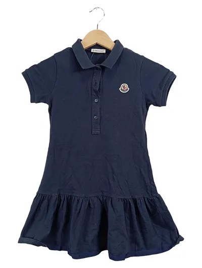 Moncler Mädchen Polo Kleid Gr. 128/134 Navy Blau Baumwolle