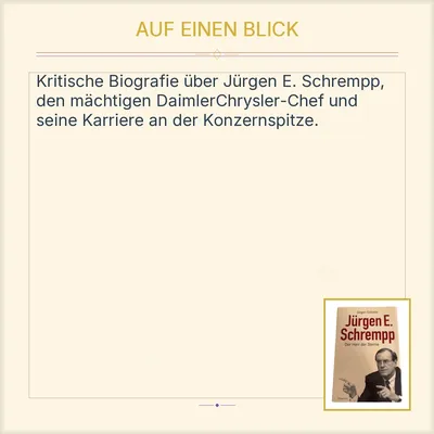 Jürgen E. Schrempp Der Herr der Sterne Jürgen Grässlin Droemer Biografie