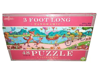 eeBoo 3 Foot Panorama Puzzle 48 Teile A Lovely Day Tiere Natur Kinder