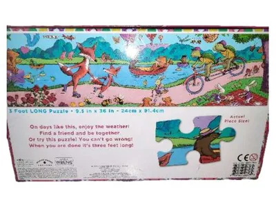 eeBoo 3 Foot Panorama Puzzle 48 Teile A Lovely Day Tiere Natur Kinder