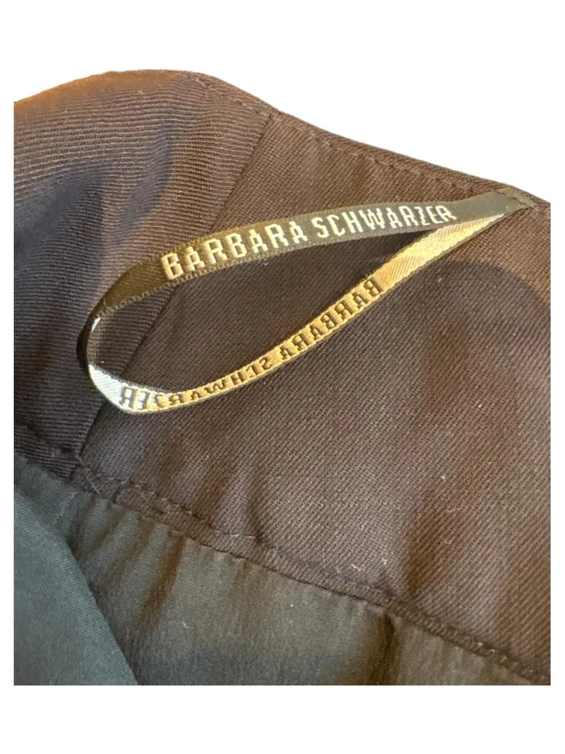 Barbara Schwarzer Bleistiftrock Damen Gr. 40 Marineblau Goldknöpfe 2