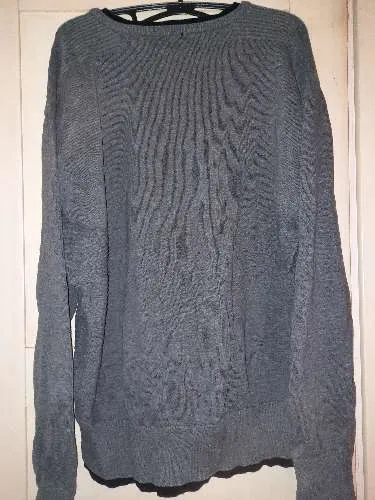 Bruno Banani Herren Pullover V-Ausschnitt Grau Gr. L Baumwolle