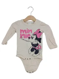 Disney Baby Body Langarm Minnie Mouse Gr. 68 Beige Rosa Mädchen 1