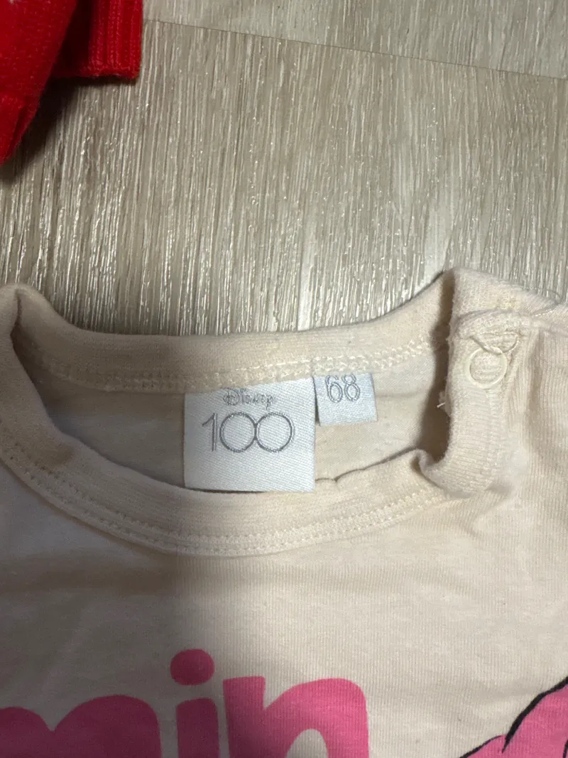 Disney Baby Body Langarm Minnie Mouse Gr. 68 Beige Rosa Mädchen 2