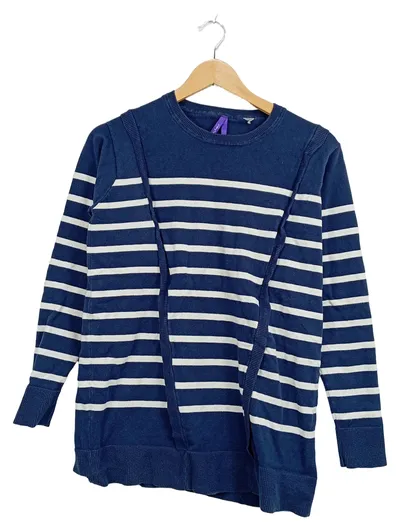 Seraphine Damen Pullover Gr. S gestreift blau weiß maritim Langarm